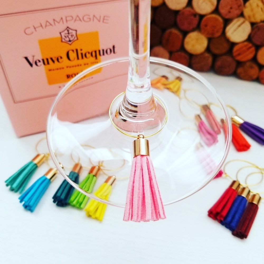 Tassel Wine Glass Charms - Set of 12